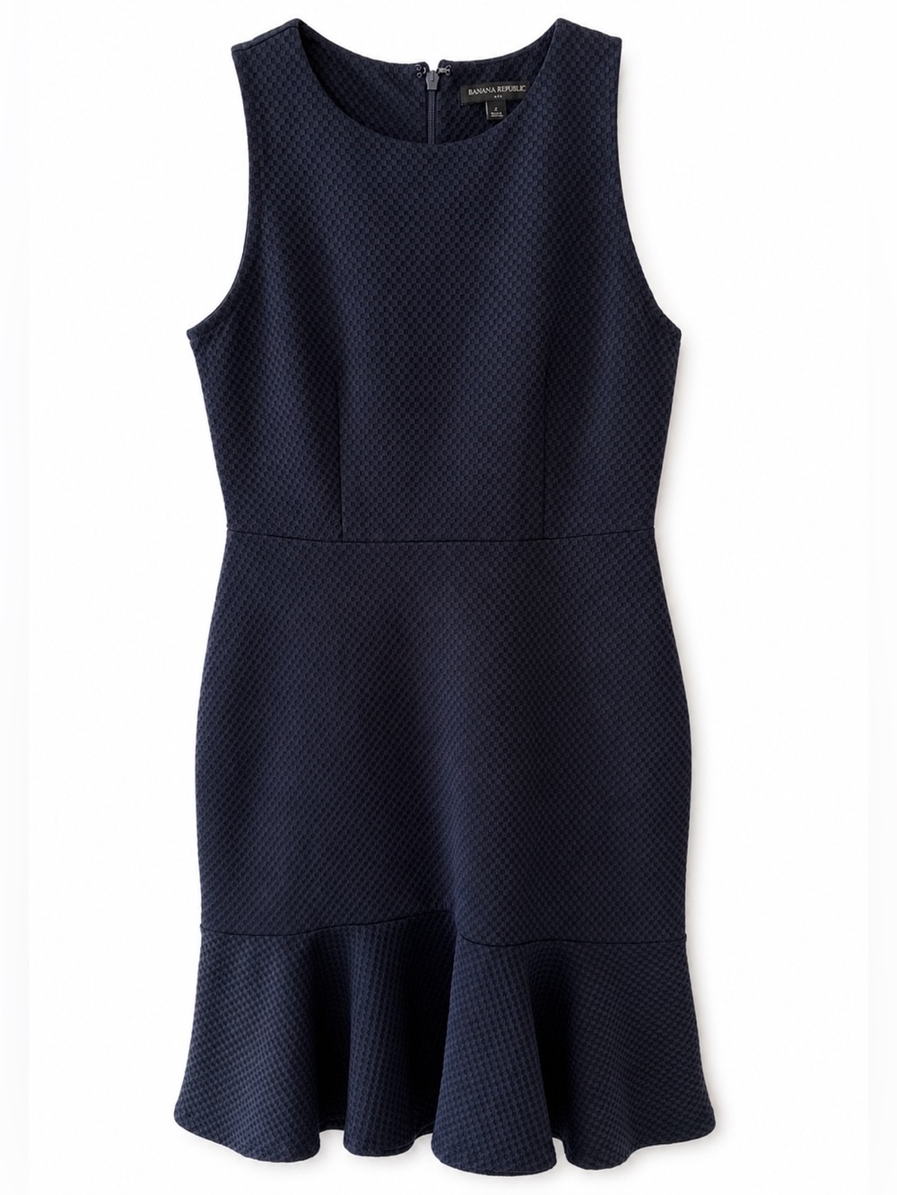 Banana Republic Navy Textured Peplum Sheath Dress Size 2